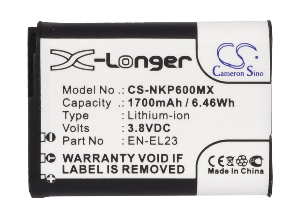 Nikon Coolpix P600 Coolpix P610 Coolpix P610s Coolpix P900 Coolpix P900s Coolpix S810c 1700mAh Camera Replacement Battery-5