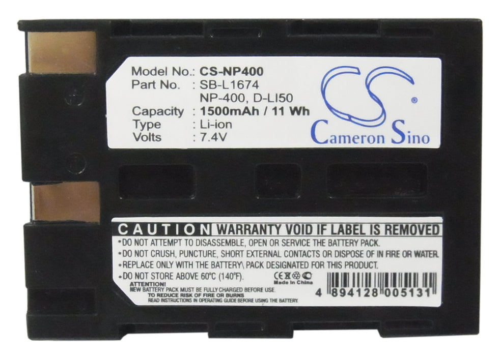 Batterie de remplacement pour PENTAX K20D K10D NP-400 BP21 D-LI50 dli50 Batterie de remplacement pour PENTAX K20D K10D NP-400 BP21 D-LI50 dli50