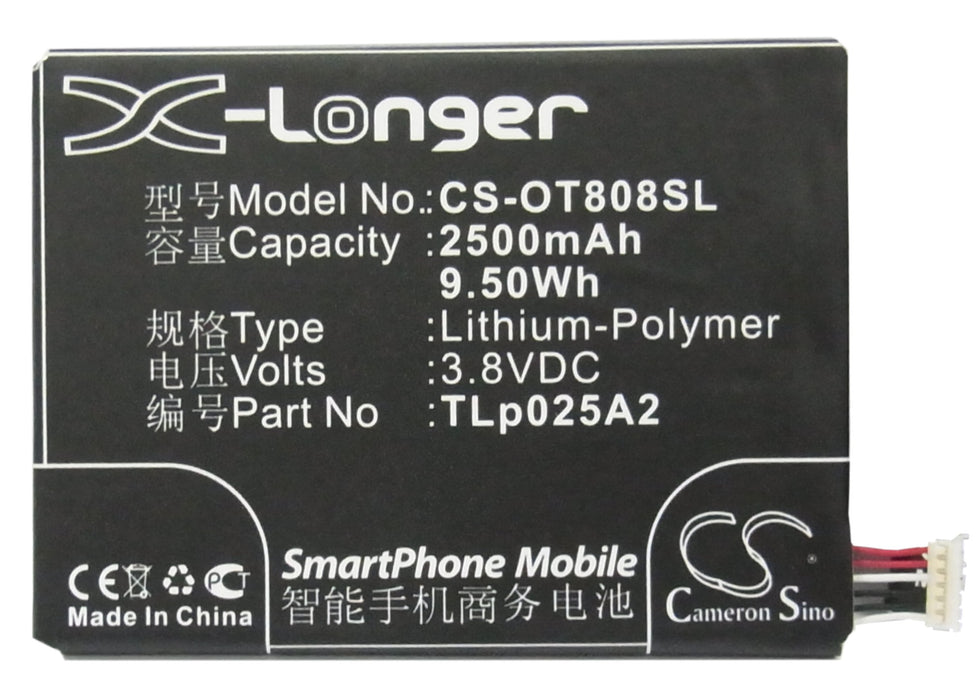 Alcatel 7046T 7048 7048A 7048W 7048X A846L Go Play One Touch Conquest One Touch Fierce XL One Touch Fierce XL LTE One Mobile Phone Replacement Battery-5