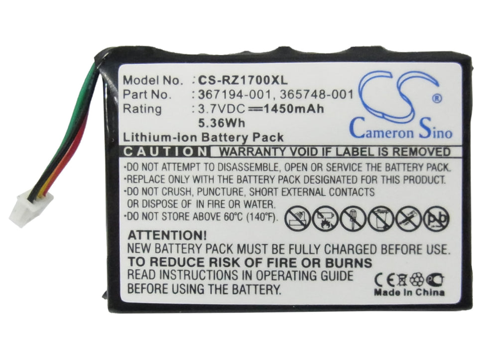 HP iPAQ RZ1700 iPAQ RZ1710 iPAQ RZ1715 iPAQ RZ1717 1450mAh PDA Replacement Battery-5