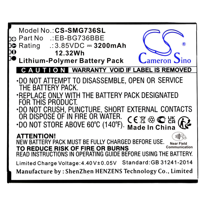 Samsung Galaxy Xcover 6 Pro SM-G736B SM-G736B DS SM-G736U SM-G736U1 3200mAh Mobile Phone Replacement Battery