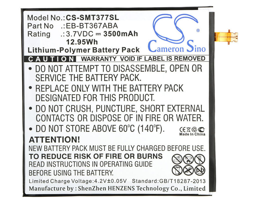 Samsung Galaxy Tab 5 Galaxy Tab A 8.0 2017 Galaxy Tab A 8.0 2017 TD-LTE Galaxy Tab A 8.0 2017 WiFi Galaxy Tab A2 8. 3500mAh Tablet Replacement Battery-5