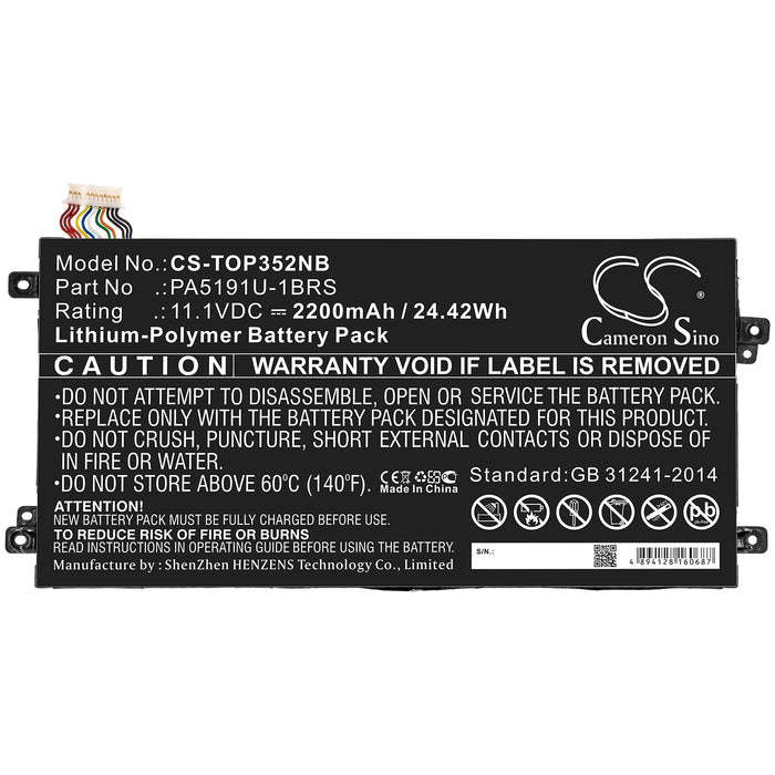 Toshiba P30W-B-10E Satellite Click 2 Pro P30W-B-1 Laptop and Notebook Replacement Battery-3