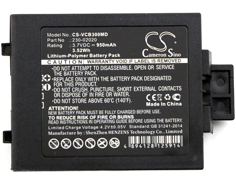Vocera B3000E B3000N Communications Badge B3000 950mAh Black Medical Replacement Battery-5