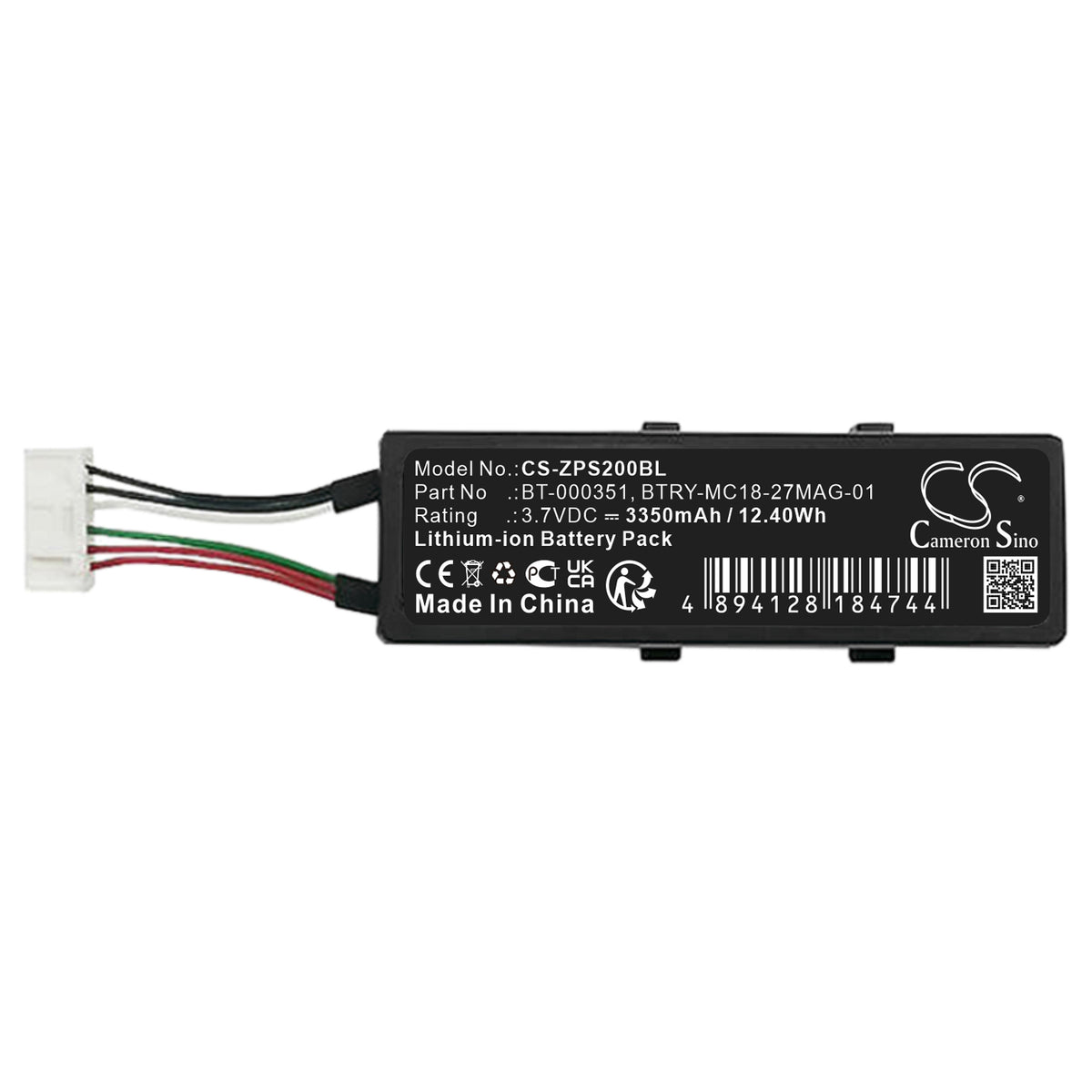 Zebra PS20,PS20J Barcode Replacement Battery: BatteryClerk.ca