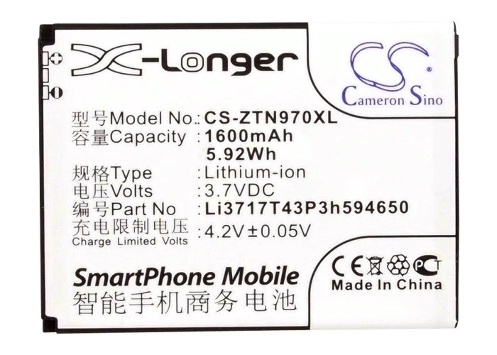 Virgin Mobile AWE Awe N800 1600mAh Mobile Phone Replacement Battery-5