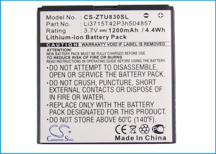 ZTE Blade C2 Blade C2 Plus Concord V768 G882 Kis 3 Lord N788 Open C Prelude Prelude Z992 U788 U812 U830 U880S 1200mAh Mobile Phone Replacement Battery-5