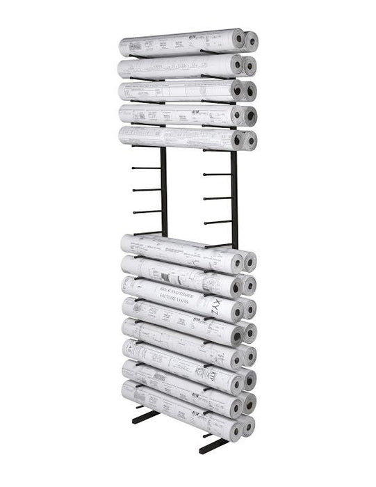 Vis-i-Rack High Capacity Rolled Blueprint Storage Rack with 16 Bins: 