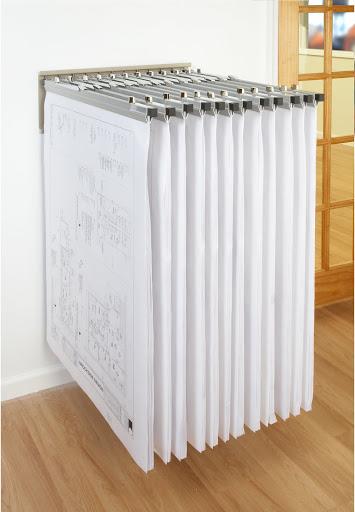 Wall Rack with 12 Pivot Hangers for Blueprints