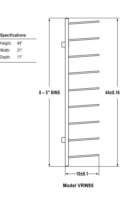 Vis-i-Rack High Capacity Rolled Blueprint Storage Rack with Bins: 